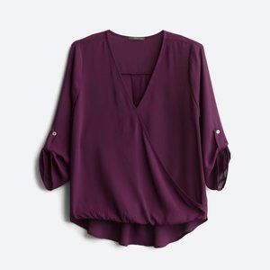 Beautiful, purple 3/4 sleeve high low blouse by Beacon, size XL